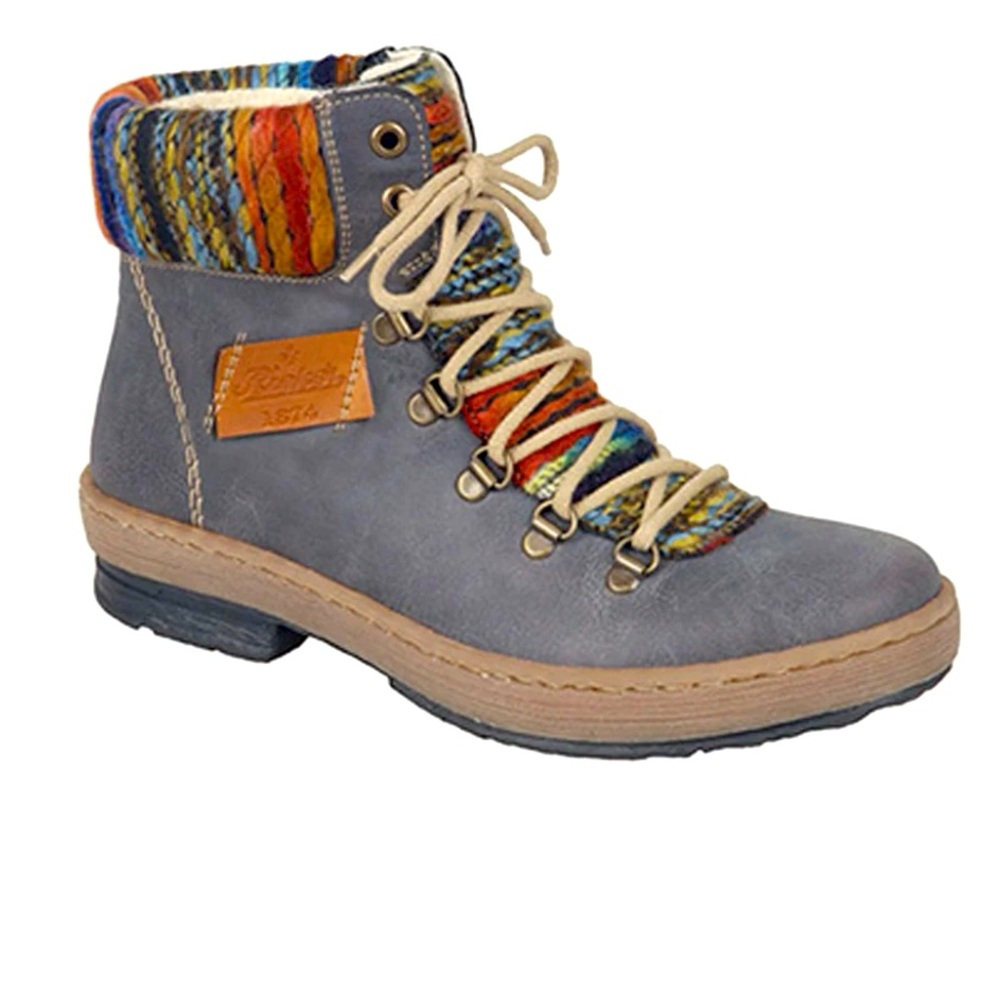 Rieker Fleece lined lace up winter boots.